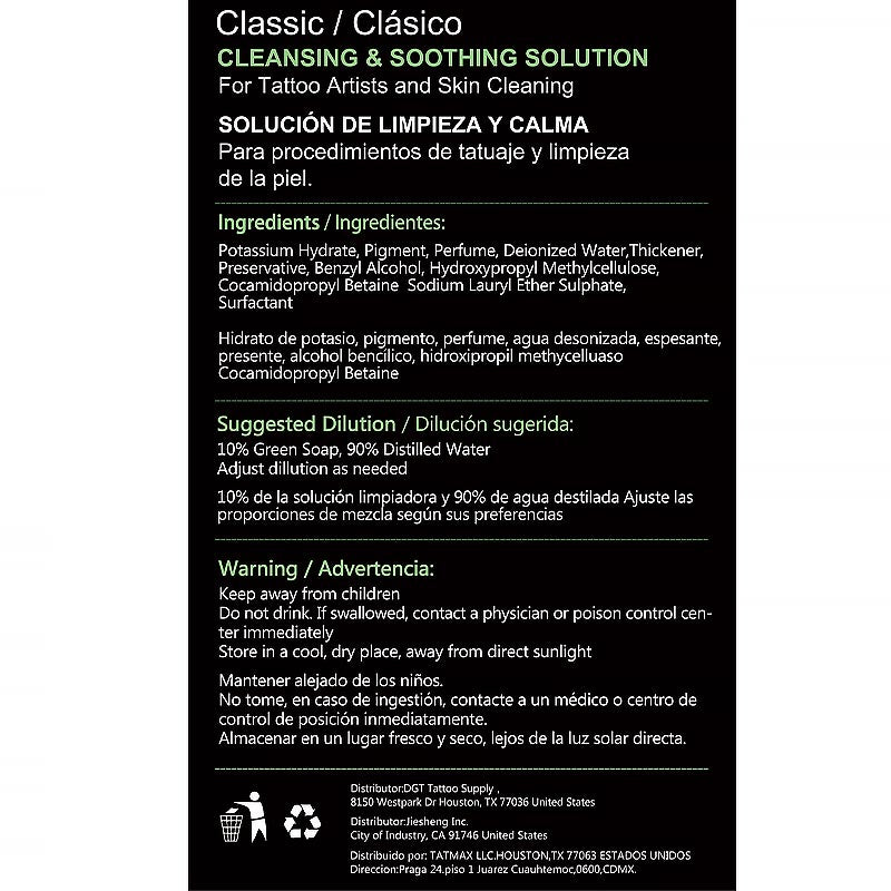 Green Soap Tattoo w/ a Squeeze Bottle