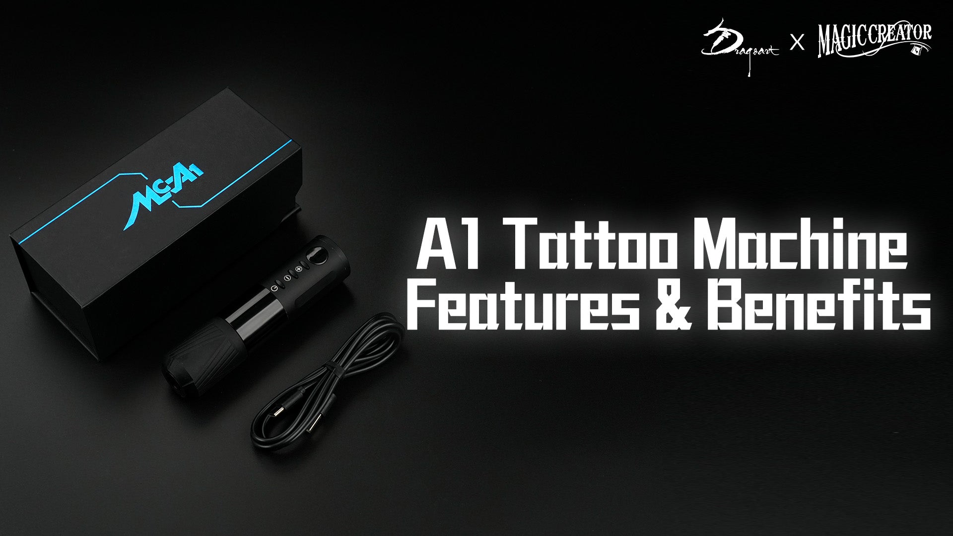 Load video: The video shows the features and benefits of the Magic Creator A1 Tattoo Machine.