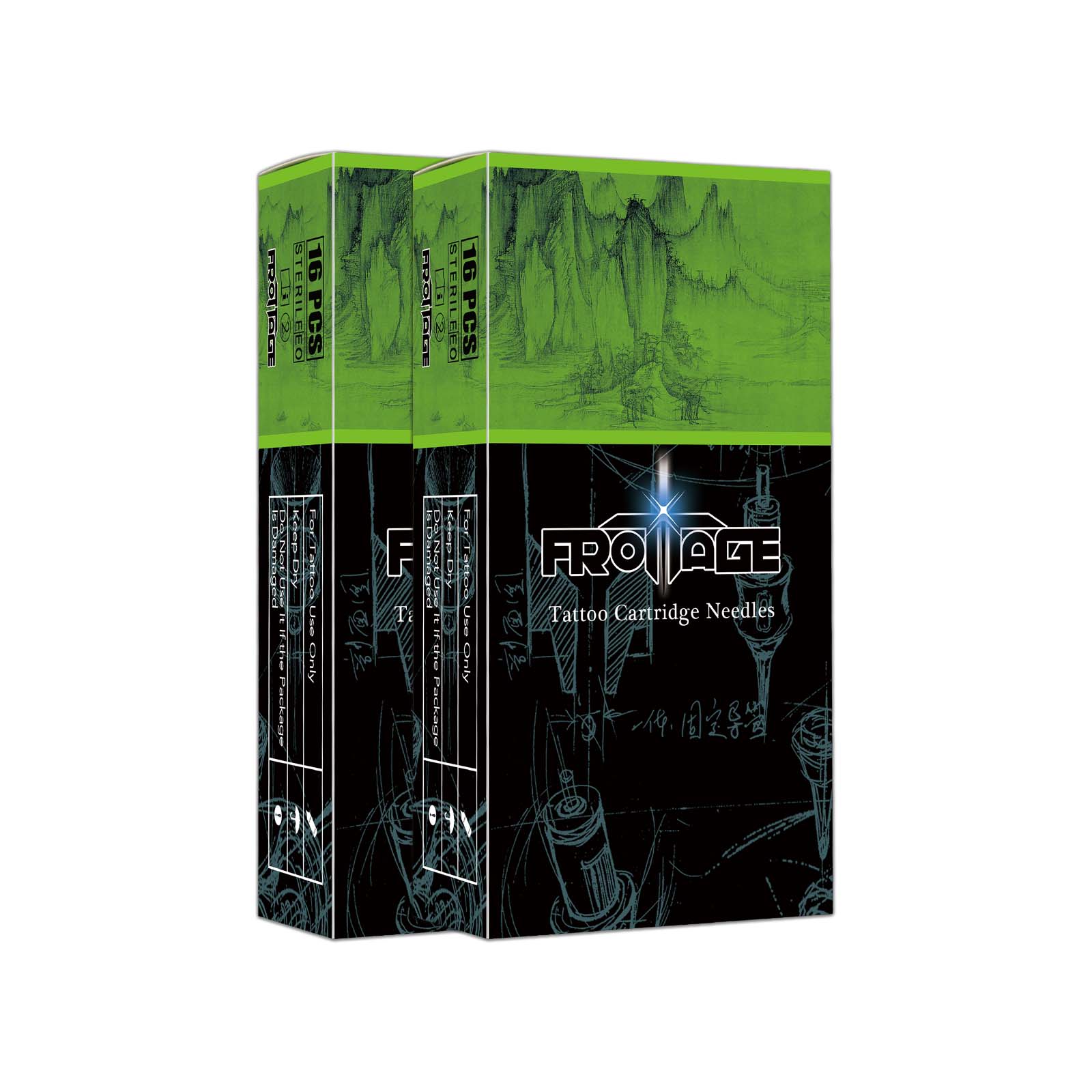 Two boxes of Frottage tattoo cartridge needles, 16 per box