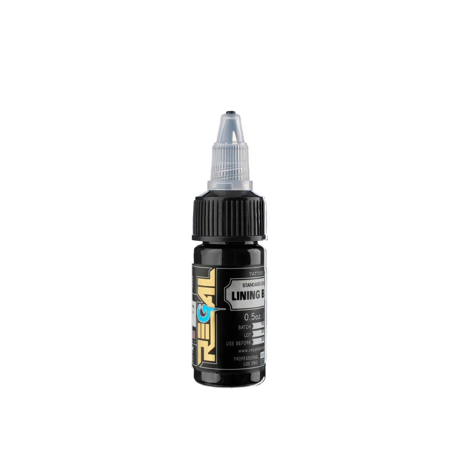 Regal professional tattoo lining ink in black, 0.5 oz bottle, included with the Dragoart Archer II tattoo machine kit